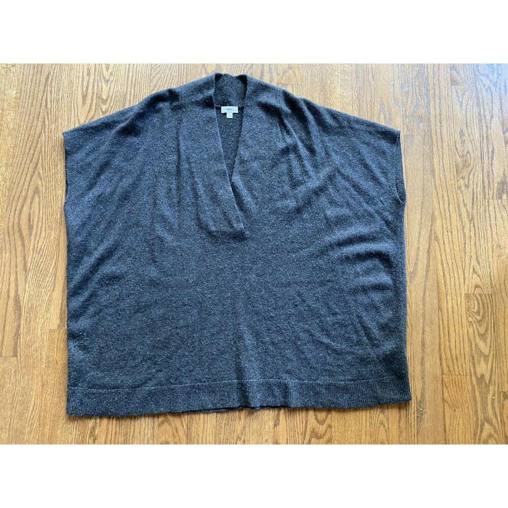 VINCE Womens Gray Wool Cashmere Blend Poncho Sweater XS/TP